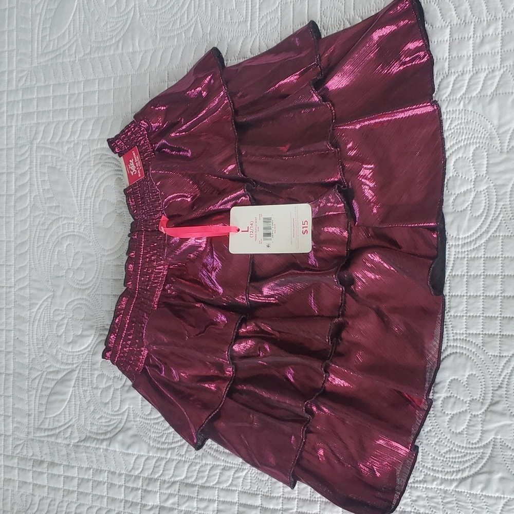 New with tags girls Justice tiered ruffled skirt size 12/14 Large